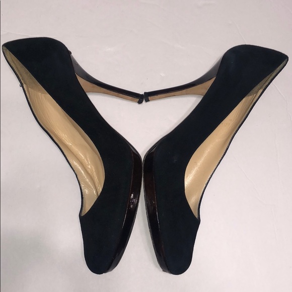 Kate Spade black suede high heels shoes size 8 1/2 - Picture 4 of 8